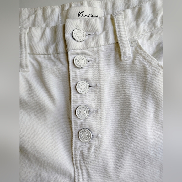 KanCan women's Straight Leg jeans Crop frayed Hem button fly, white, 7/27. - Picture 8 of 16